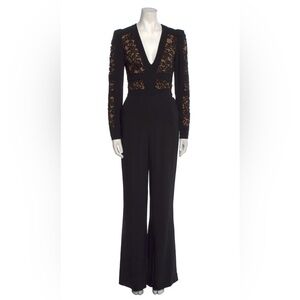 Elie Saab Lace Inlay  Black Jumpsuit Size 12/44